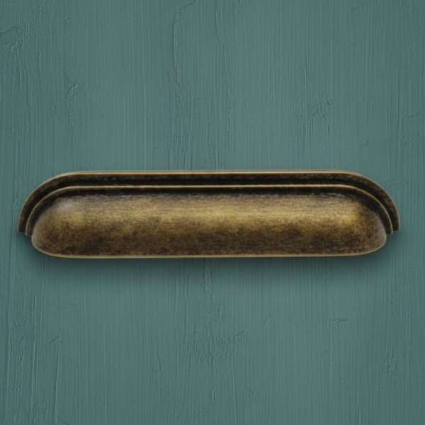 Romeo Martini Cup handle for kitchen drawers in Deep Antique Brass finish