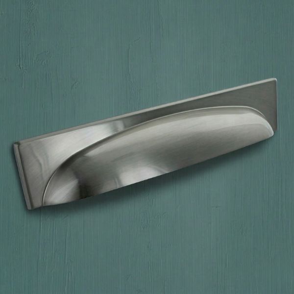 Georgia Kitchen Cabinet Cup Handle - Brushed Satin Nickel 2 128mm