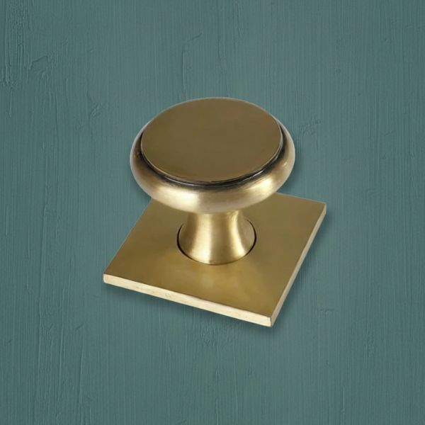 Solid Brass cabinet Knob with optional backplate for kitchens and vintage furniture